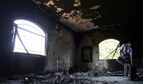 Lãnh sự quán Mỹ tại thành phố Benghazi tan tành sau khi bị các