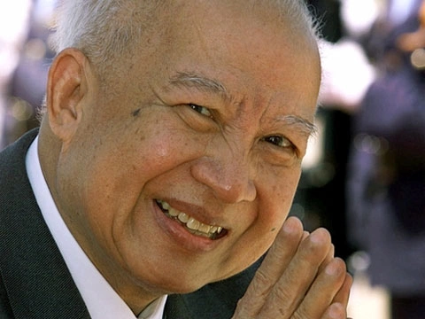 Cựu vương Campuchia Norodom Sihanouk. Ảnh: AP