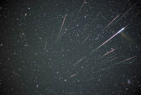 Một trận mưa sao băng Leonids ở Canada năm 2001. Ảnh: Space.