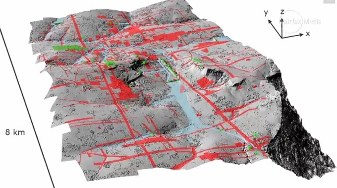 Bản đồ địa hình thành phố mới được lập bằng công nghệ quét LiDAR. (Ảnh : reisen.wanhoff.de)