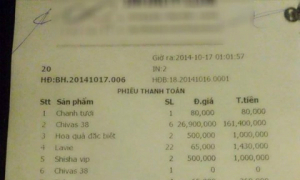 Những hóa đơn đi bar giá trăm triệu gây bão mạng xã hội