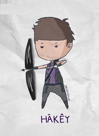 Hawkeye với chiếc cung từ kẹp tóc.