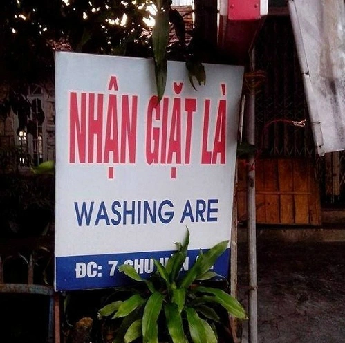 Giặt là phiên bản tiếng Anh - Việt -  tiếng Anh, thảm họa tiếng Anh, ngôn ngữ