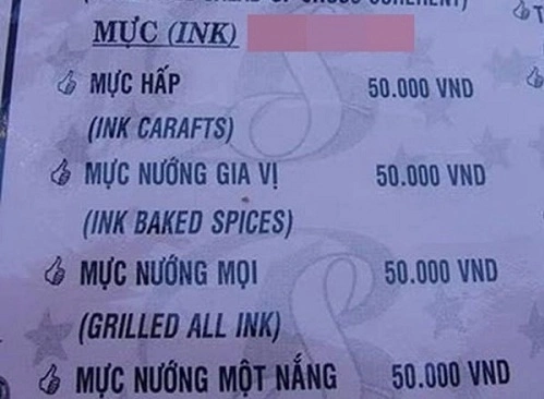 Nhầm lẫn tai hại giữa mực in và con mực - tiếng Anh, thảm họa tiếng Anh, ngôn ngữ