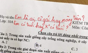 Quên ghi tên trong bài kiểm tra, được thầy nhắc khéo bằng thơ