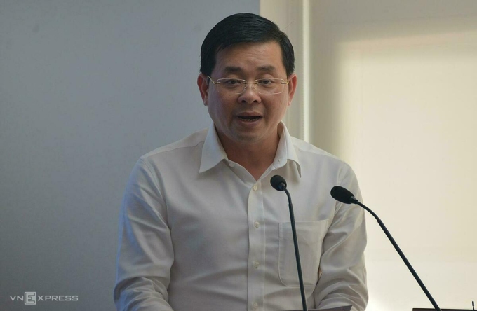 Giám đốc Sở Tài nguyên Môi trường Nguyễn Toàn Thắng phát biểu tại buổi lễ. Ảnh: Hữu Công.