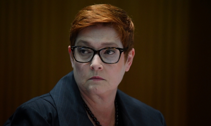 Ngoại trưởng Australia Marise Payne tại Canberra hôm 24/3. Ảnh: AFP.