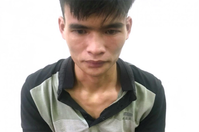 Nghi can Kiên tại cơ quan điều tra. Ảnh: Công an cung cấp