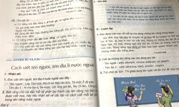 Trang 78, 79 sách tiếng Việt lớp 4 hướng dẫn cách viết tên người, tên địa lý nước ngoài.