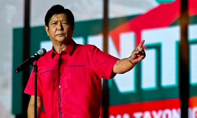 Ferdinand Marcos Jr. tại cuộc vận động tranh cử ở tỉnh Bulacan, Philippines hôm 8/2. Ảnh: Reuters.