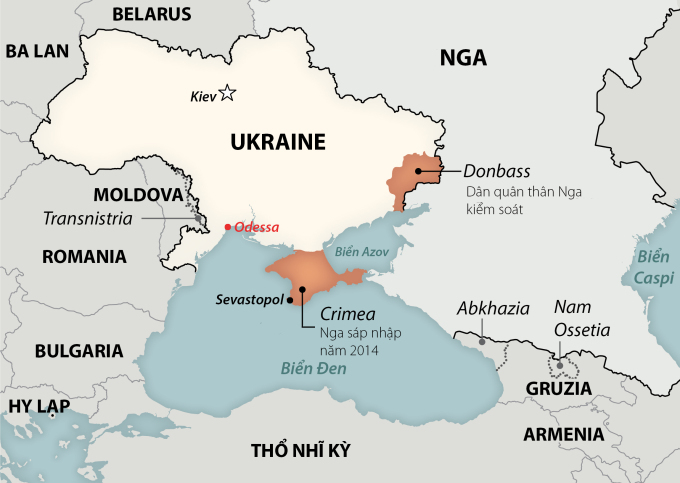 Vị trí thành phố Odessa. Đồ họa: Washington Post.