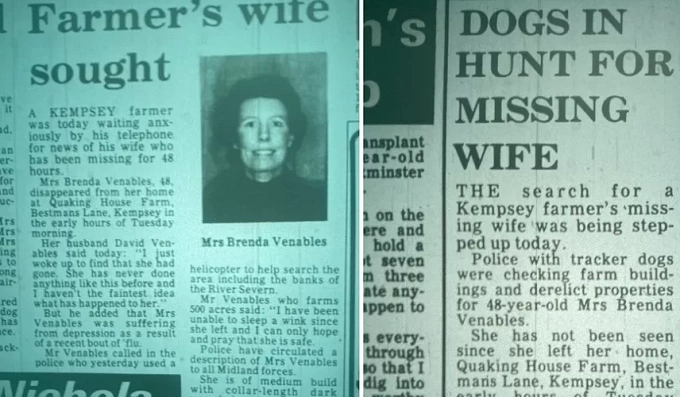 Vụ mất tích bí ẩn của Brenda được báo chí địa phương đưa tin. Ảnh: Worcester News