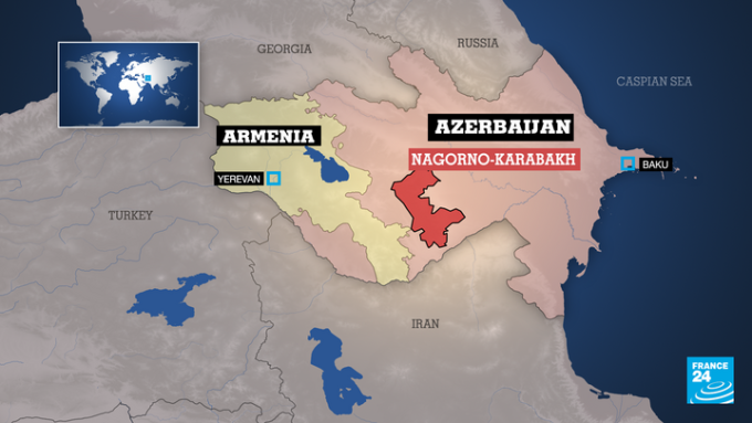 Location of Nagorno-Karabakh region. Graphics: France 24.