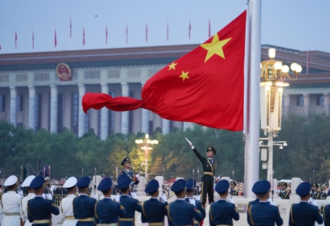 Flag raising ceremony to celebrate National Day at Tiananmen Square, Beijing, October 1. Photo: Xinhua