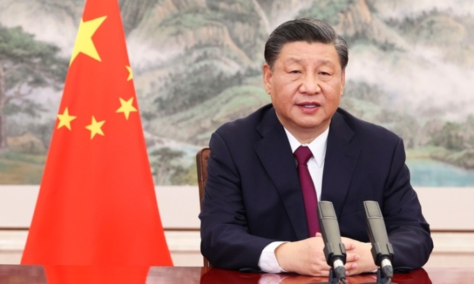 Chinese President Xi Jinping delivered a video speech at the opening of the Portugal Forum for Asia in Portugal, Hainan province, in April. Photo: Xinhua.