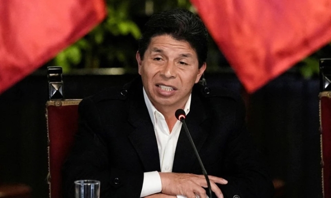 Cựu tổng thống Peru Pedro Castillo tại Lima hôm 11/10. Ảnh: Reuters.