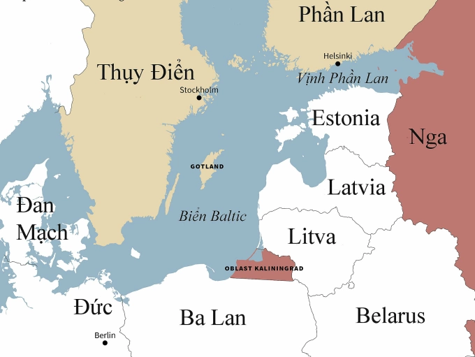 Vị trí Biển Baltic. Đồ họa: SWP.