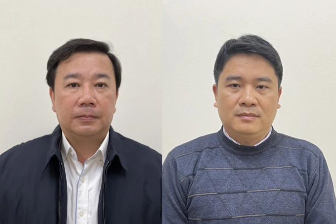 Cựu phó chủ tịch Chử Xuân Dũng (trái) và Trần Văn Tân. Ảnh: Bộ Công an