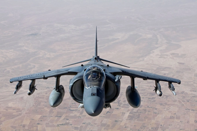 Chiếc máy bay phản lực AV‑8B Harrier II của Thuỷ quân lục chiến Mỹ, trung tâm của vụ kiện. Ảnh: Military