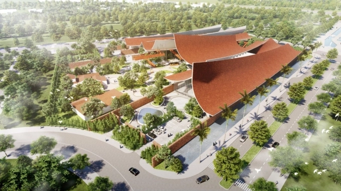 Phối cảnh dự án Bảo tàng - Thư viện tỉnh Long An. Ảnh: Van Aelst I Nguyen and Partners