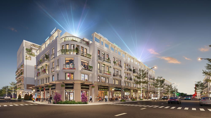 Phối cảnh dãy shophouse Vlasta - Sầm Sơn sầm uất trong tương lai. Ảnh: Vlasta - Sầm Sơn