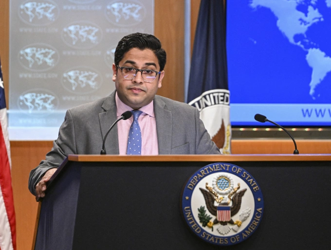 Phó phát ngôn viên Bộ Ngoại giao Mỹ Vedant Patel tại Washington ngày 15/5. Ảnh: AFP