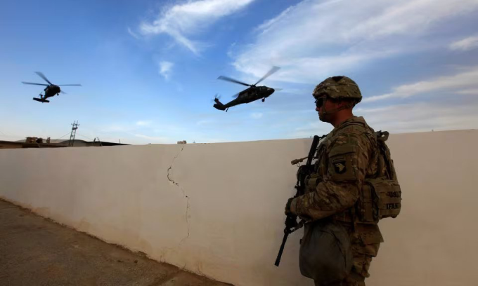 Binh sĩ Mỹ tại căn cứ quân sự gần thành phố Mosul tháng 10/2016. Ảnh: Reuters