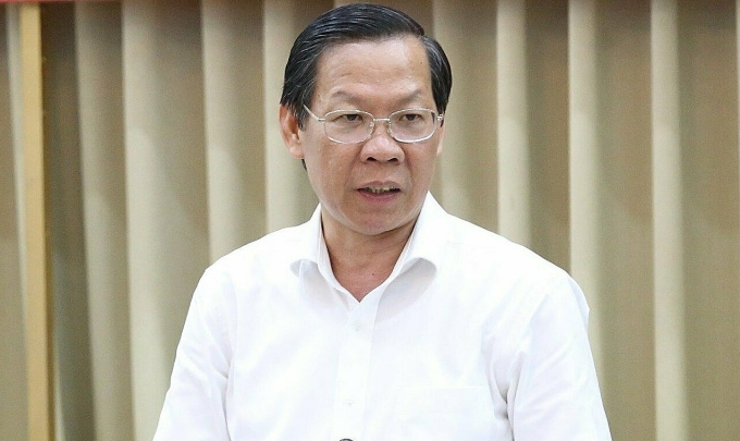 Chủ tịch UBND TP HCM Phan Văn Mãi phát biểu tại cuộc họp. Ảnh: An Phương