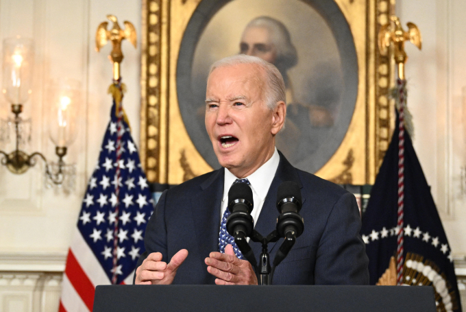 Tổng thống Biden phát biểu về báo cáo của công tố viên đặc biệt tại Nhà Trắng ngày 8/2. Ảnh: AFP