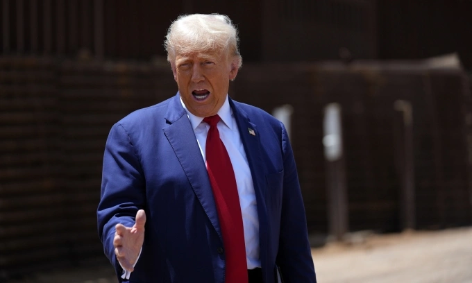 Cựu tổng thống Mỹ Donald Trump tại Sierra Vista, Arizona, ngày 22/8. Ảnh: AP