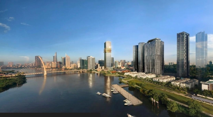 Tháp Marina Central Tower bên sông Sài Gòn. Ảnh: Masterise Homes