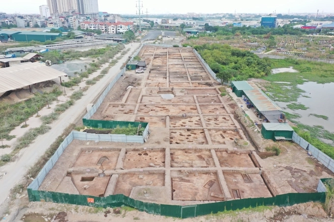 Khu vực khai quật di chỉ Vườn Chuối rộng 6.000 m2. Ảnh: Đoàn khai quật cung cấp