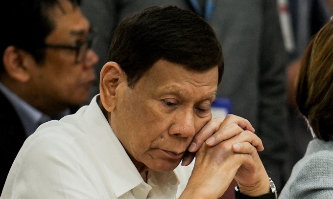 Cựu tổng thống Philippines Rodrigo Duterte tại Quezon ngày 13/11. Ảnh: Reuters
