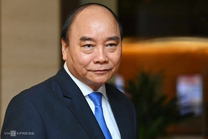 Ông Nguyễn Xuân Phúc tại Quốc hội hồi tháng 4/2021. Ảnh: Giang Huy