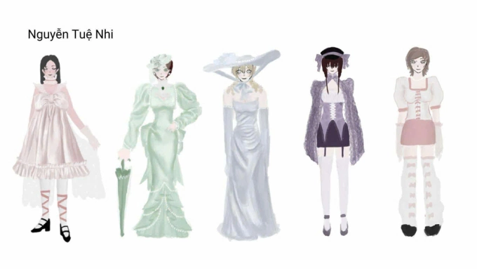 Bộ sưu tập thời trang của Nhi giành giải nhì trong một cuộc thi do trường thiết kế thời trang nổi tiếng ở Italy tổ chức năm 2024. Ảnh: Nhân vật cung cấp