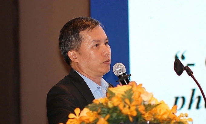 TS Nguyễn Anh Tuấn, Trưởng phòng Quản lý hạ tầng kỹ thuật, Sở Xây dựng nói tại hội thảo. Ảnh: Gia Minh