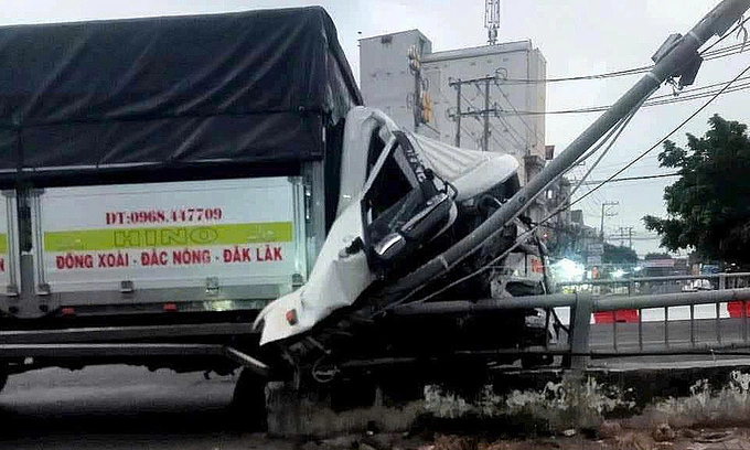 Hiện trường vụ tai nạn. Ảnh: Tri Phan