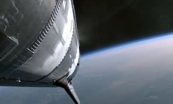Một ảnh chụp từ tàu Starship trước vụ nổ. Ảnh: SpaceX