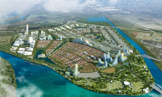 Phối cảnh đại dự án gần 585 ha của Kinh Bắc tại Tràng Cát, Hải Phòng. Ảnh: KBC