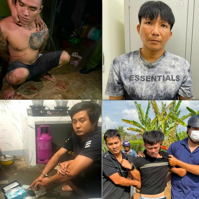 Nguyễn Đình Mến trên cùng (bên trái) cùng 3 người liên quan đã bị bắt giữ. Ảnh: Ý Văn