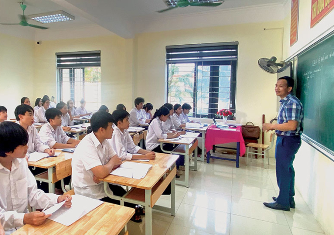 Một giờ ôn tập của học sinh lớp 9 ở Ninh Bình năm 2024. Ảnh: Báo Ninh Bình điện tử