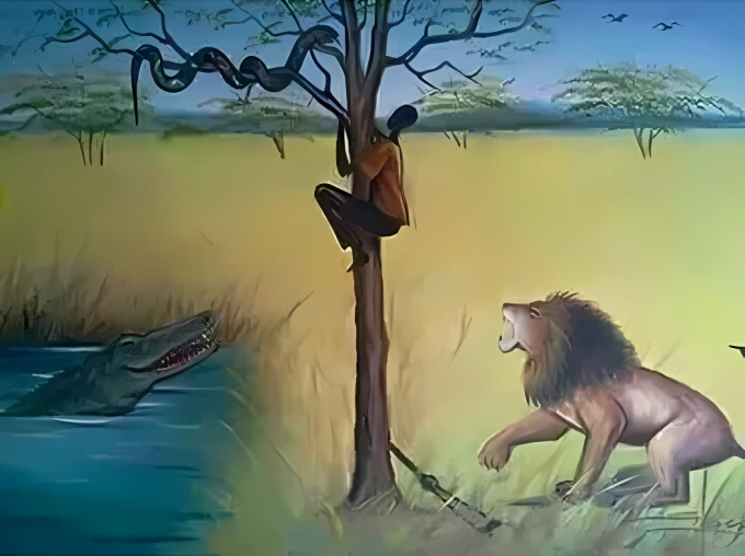 Chàng trai làm gì để thoát hiểm?