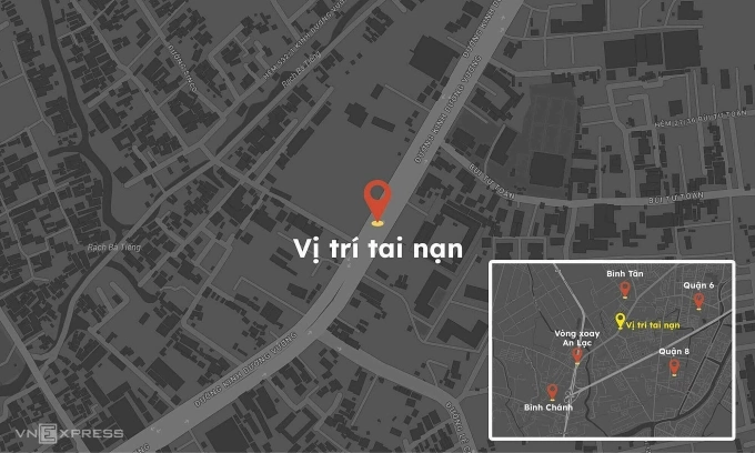 Khu vực xảy ra tai nạn. Đồ hoạ: Hoàng Thanh
