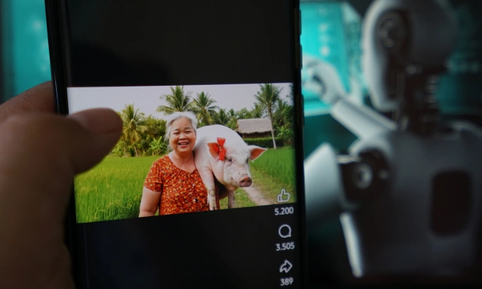 Một video tạo bằng Google Veo 3 đăng trên Facebook Reels nhận hàng nghìn lượt thích và bình luận. Ảnh: Bảo Lâm