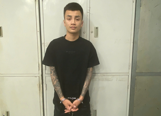 Nguyễn Trường Hoạt tại cơ quan điều tra. Ảnh: Công an cung cấp