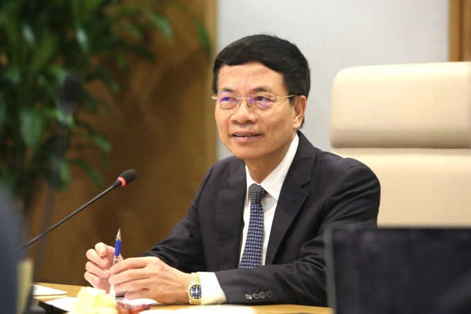 Bộ trưởng Khoa học và Công nghệ Nguyễn Mạnh Hùng làm việc với khối Chuyển đổi số ngày 11/7. Ảnh: Đức Huy