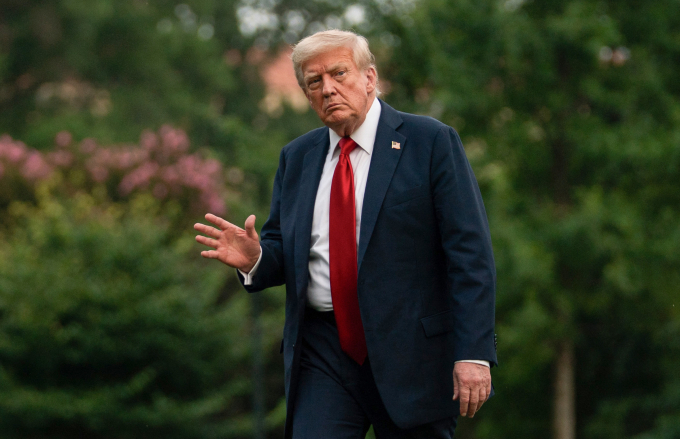 Tổng thống Donald Trump tại khuôn viên Nhà Trắng ngày 13/7. Ảnh: AFP