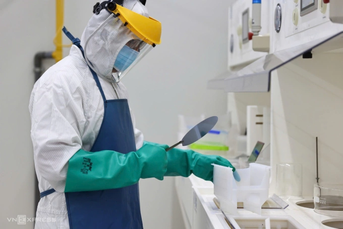 Phòng thí nghiệm bán dẫn Trung tâm nghiên cứu triển khai, Khu công nghệ cao TP HCM, tháng 12/2024. Ảnh: Hoàng Phong