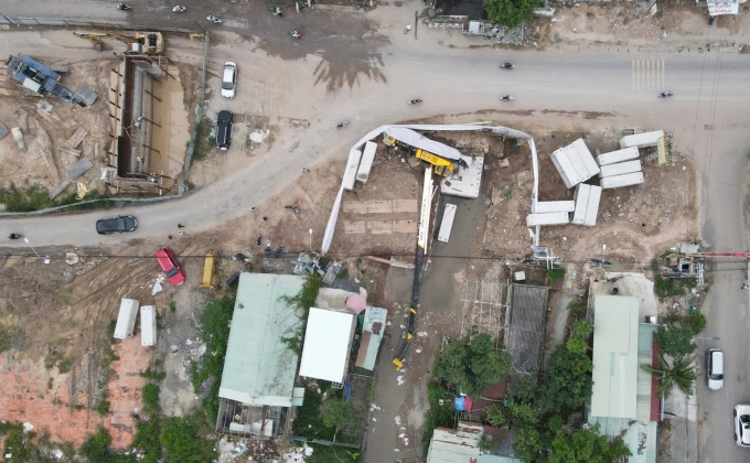 Khu vực xảy ra tai nạn nhìn từ trên cao. Ảnh: Phước Tuấn