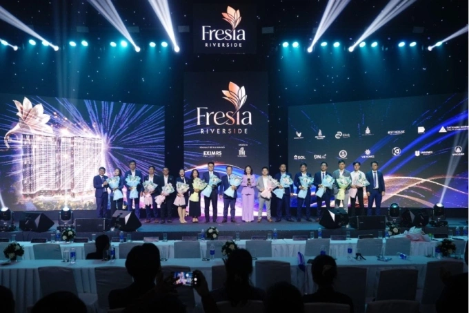 Sự kiện kick-off tòa căn hộ đẹp nhất dự án Fresia Riverside thu hút chủ đầu tư, đơn vị tiếp thị và phân phối, các đại lý cùng cùng các chuyên viên kinh doanh tham dự.